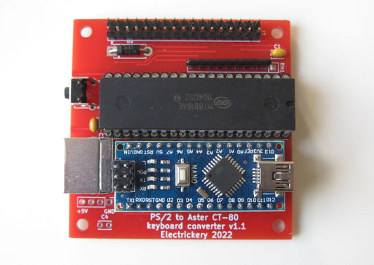 PS/2 keyboard to matrix converter for the Aster CT-80 computer